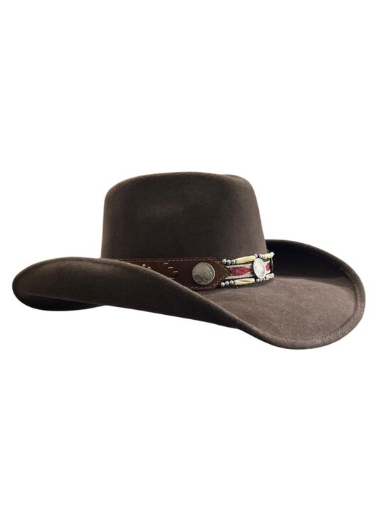 Bullhide Accessories - Bullhide Get Along Wool Felt Cowboy Hat Size M Western Beaded Band